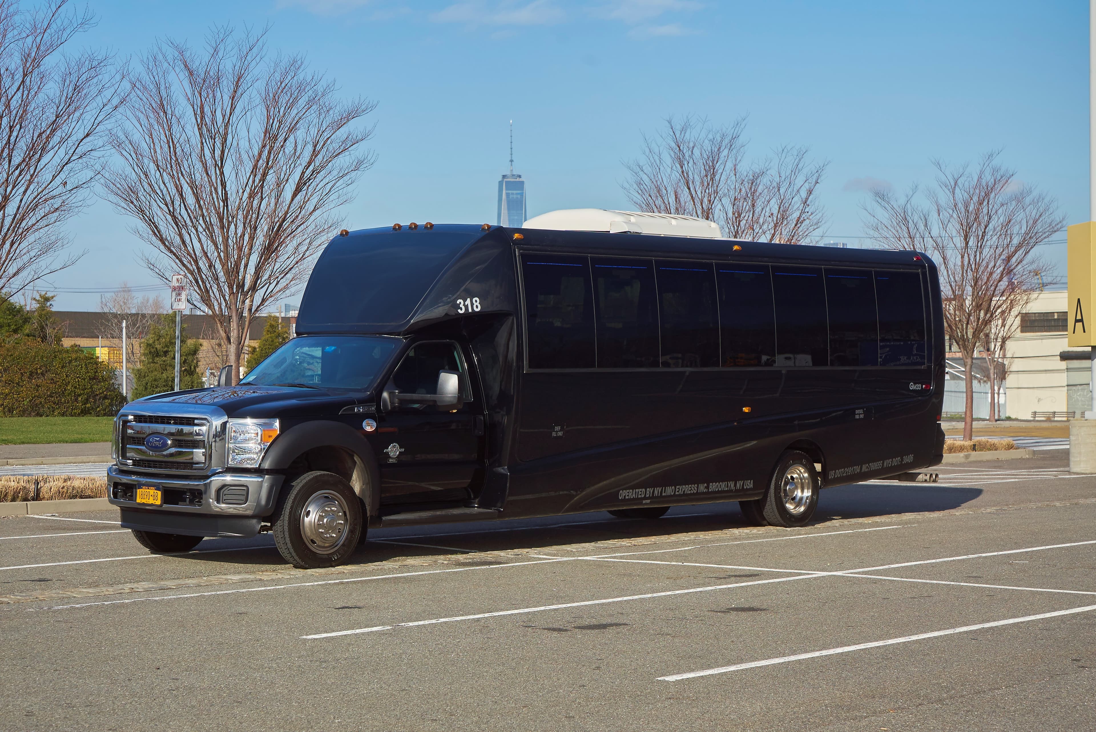 Ford F-600 minibus parked
