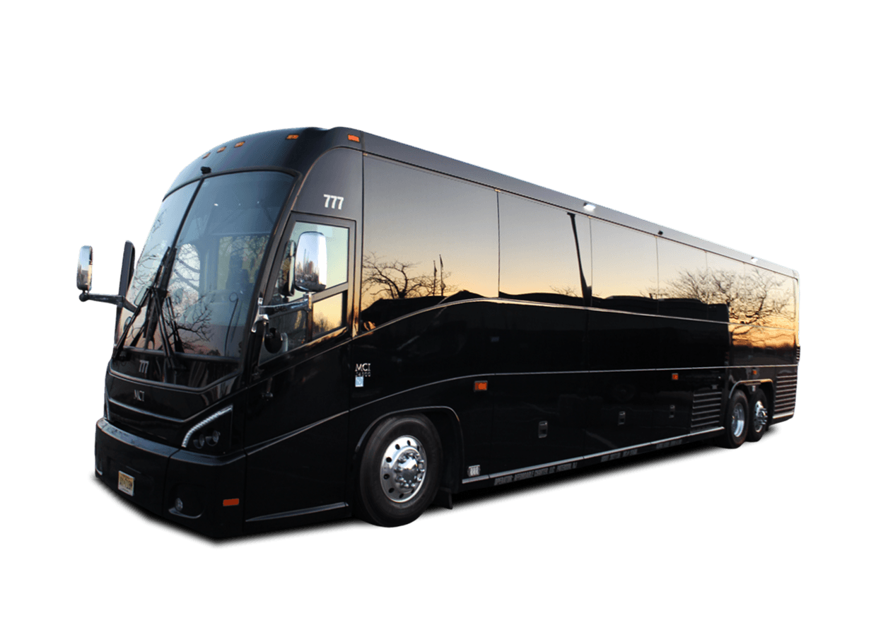 MCI J4500 luxury motorcoach parked outdoors